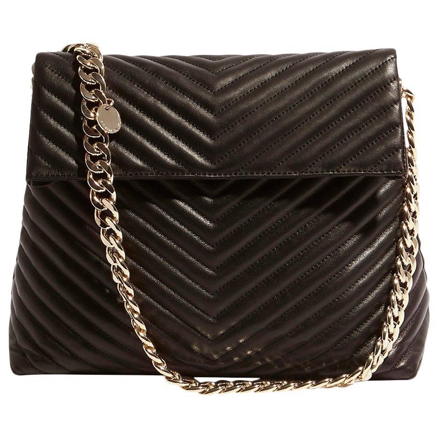 Karen Millen Leather Regent Chain Bag Black