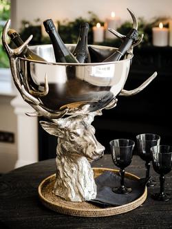 Culinary Concepts Large Stag Head Wine & Champagne Bowl, Silver - view 2, Silver