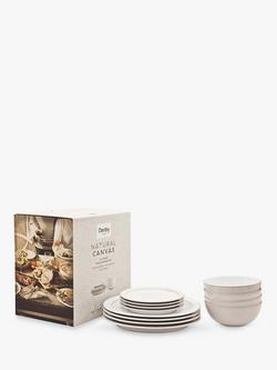 Denby Canvas Stoneware Dinnerware Set, 12 Piece - view 2, Neutral