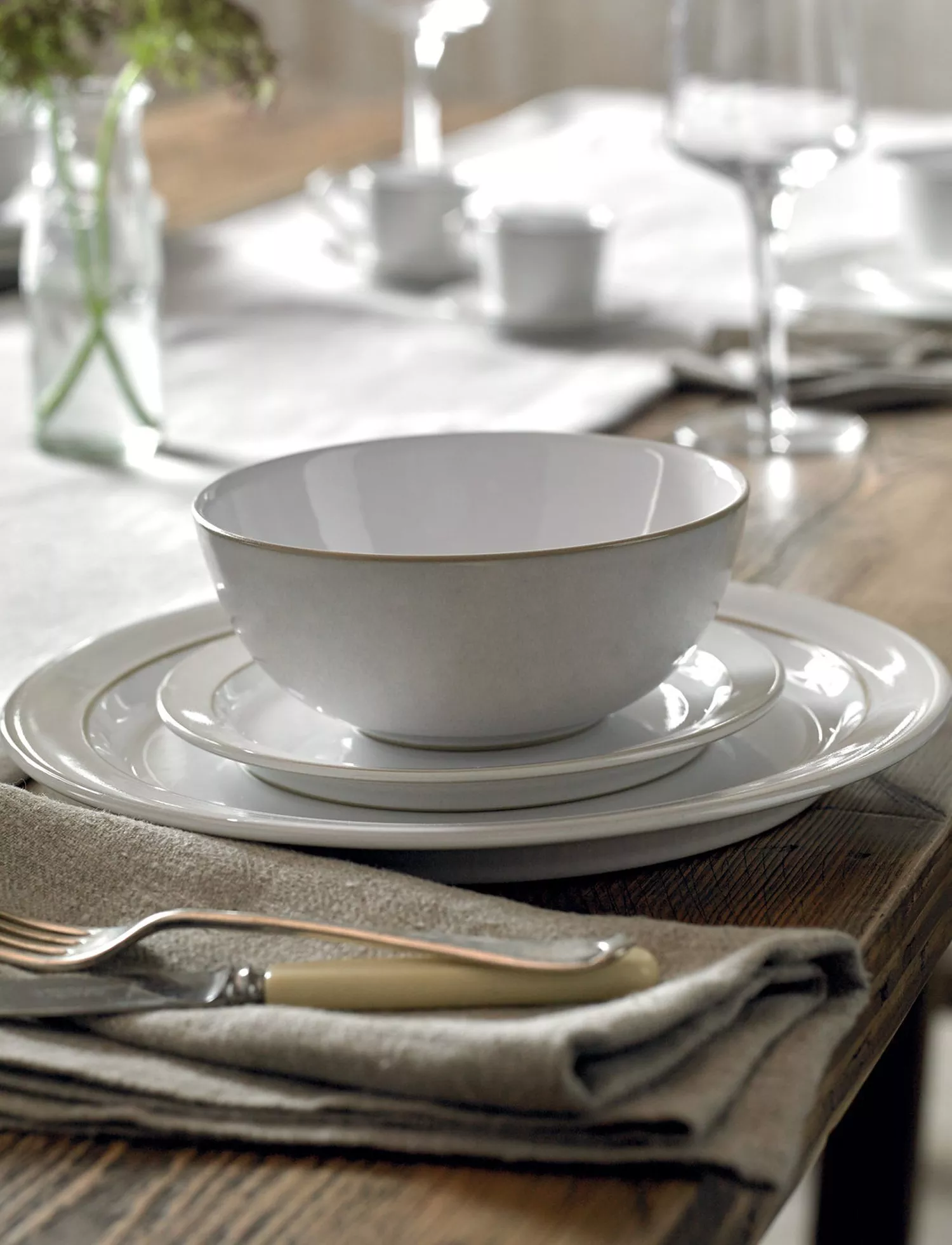 Denby Canvas Stoneware Dinnerware Set, 12 Piece