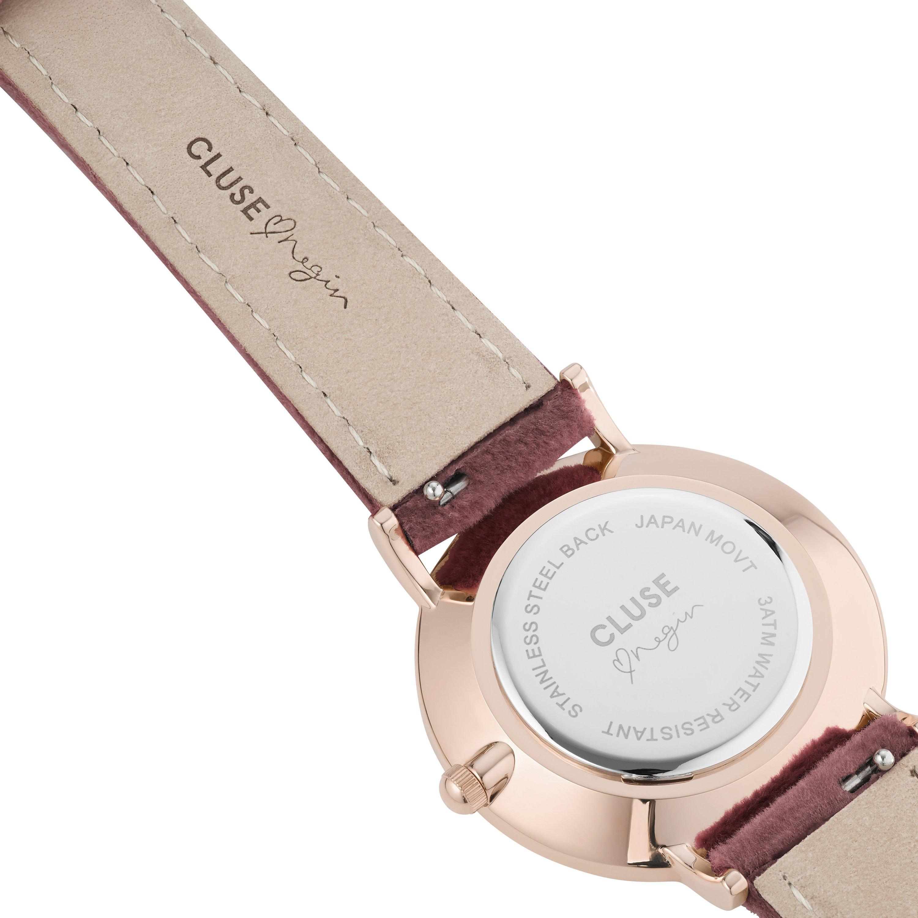 CLUSE by Negin Mirsalehi CLG006 Women s Minuit Limited Edition Velvet Strap Watch Gift Set Pink White