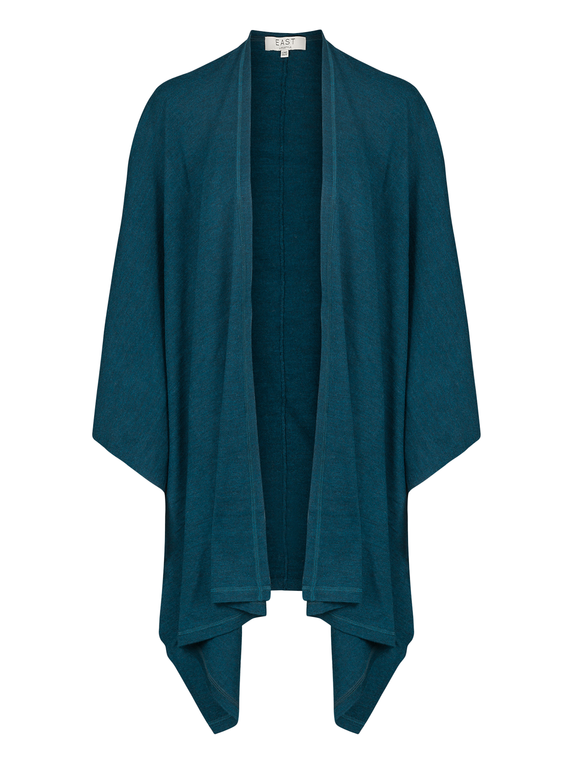 East Merino Wool Knitted Wrap, Teal