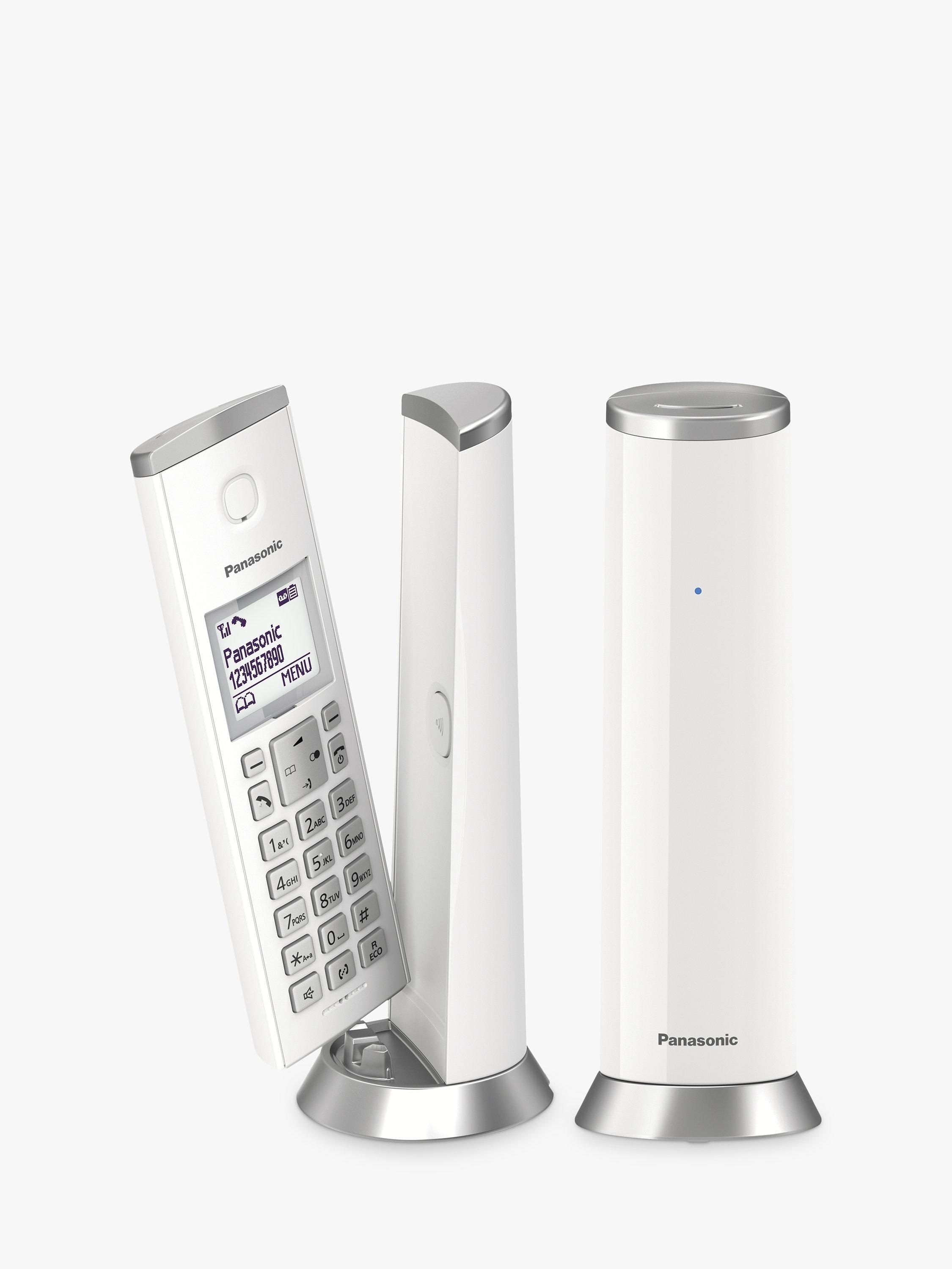 Panasonic KX-TGK222EW Digital Cordless Telephone with 1.5" LCD Screen, Nuisance Call Blocker and Answering Machine, Twin DECT, White