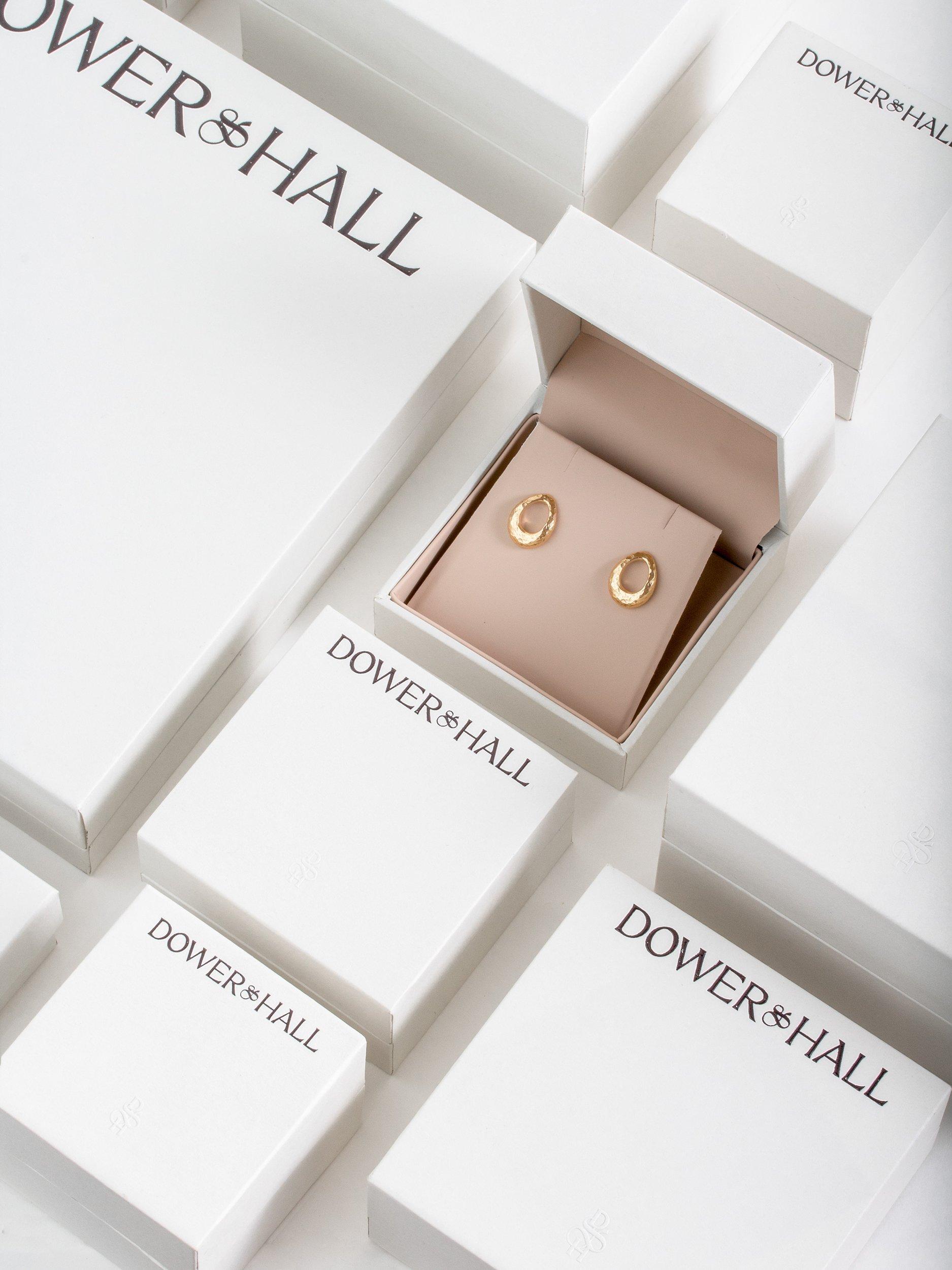 Product image 3 of 3, which shows Dower & Hall Pebble Drop Earrings, Gold