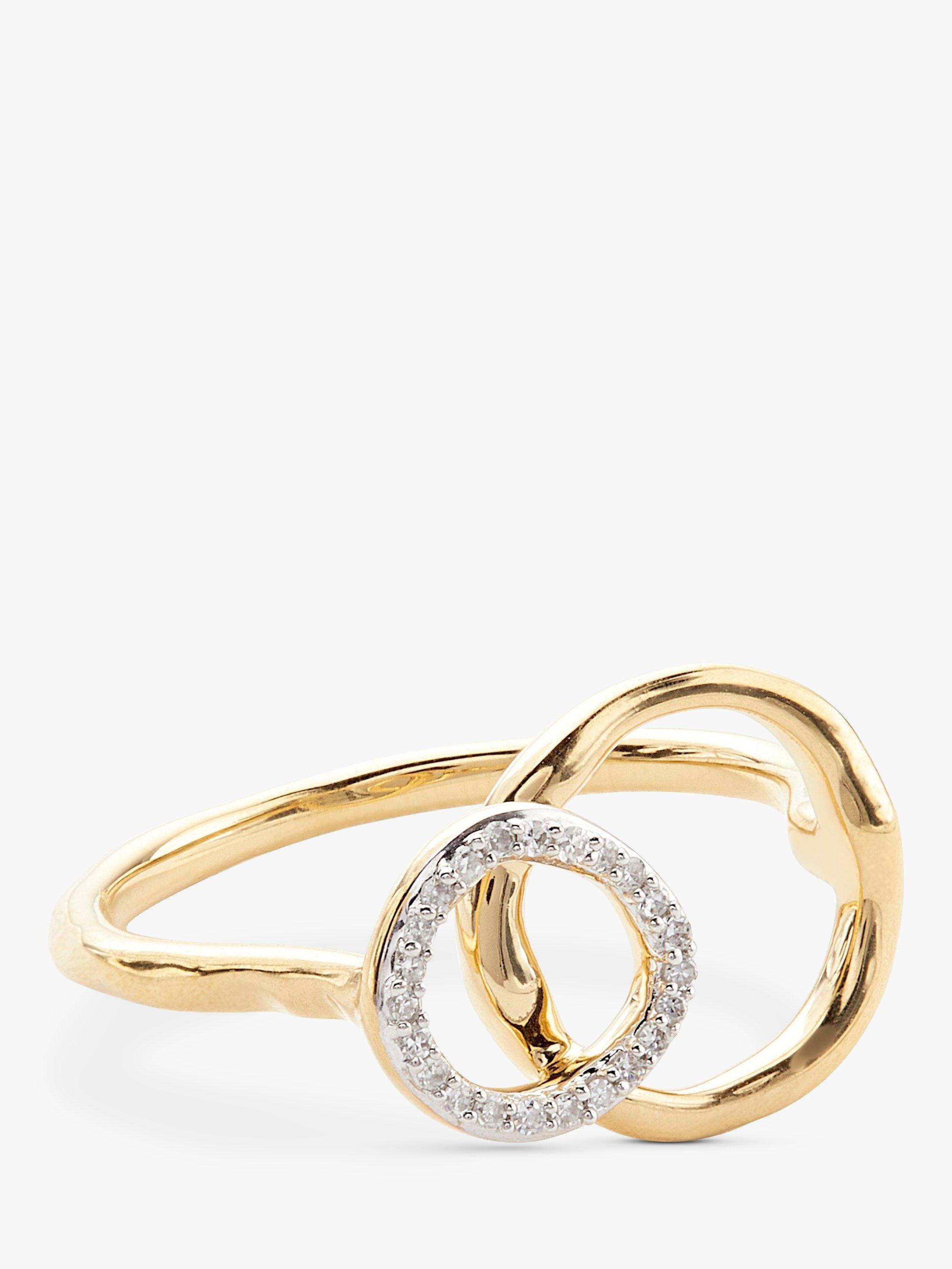 John Lewis Diamond Linked Hoop Ring, Gold