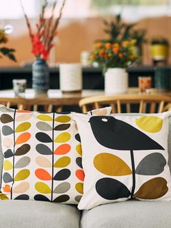Orla Kiely Small Linear Stem Cushion, Multi - view 2, Multi