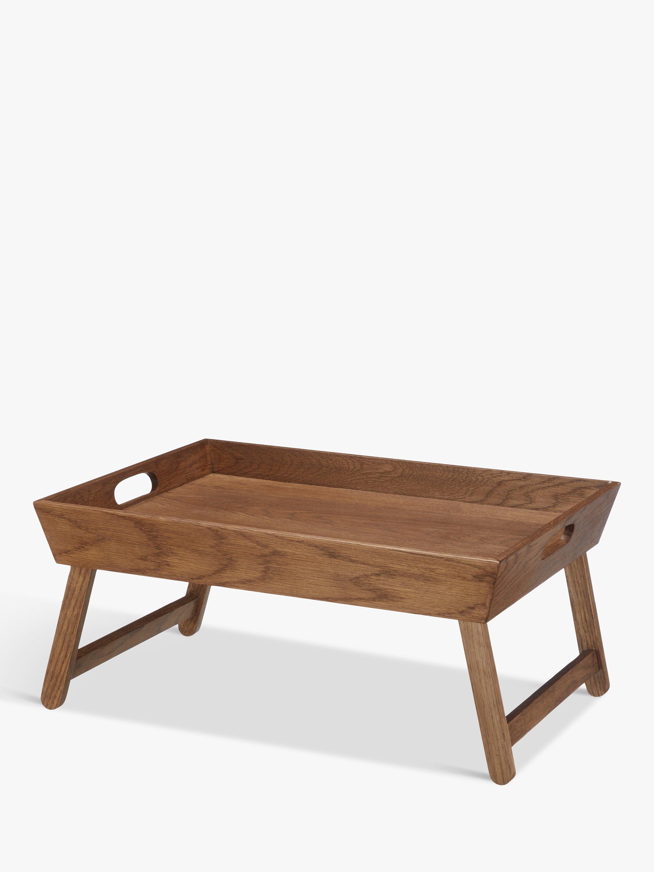 John Lewis & Partners Oak Wood Folding Bed Tray, 52cm, Natural