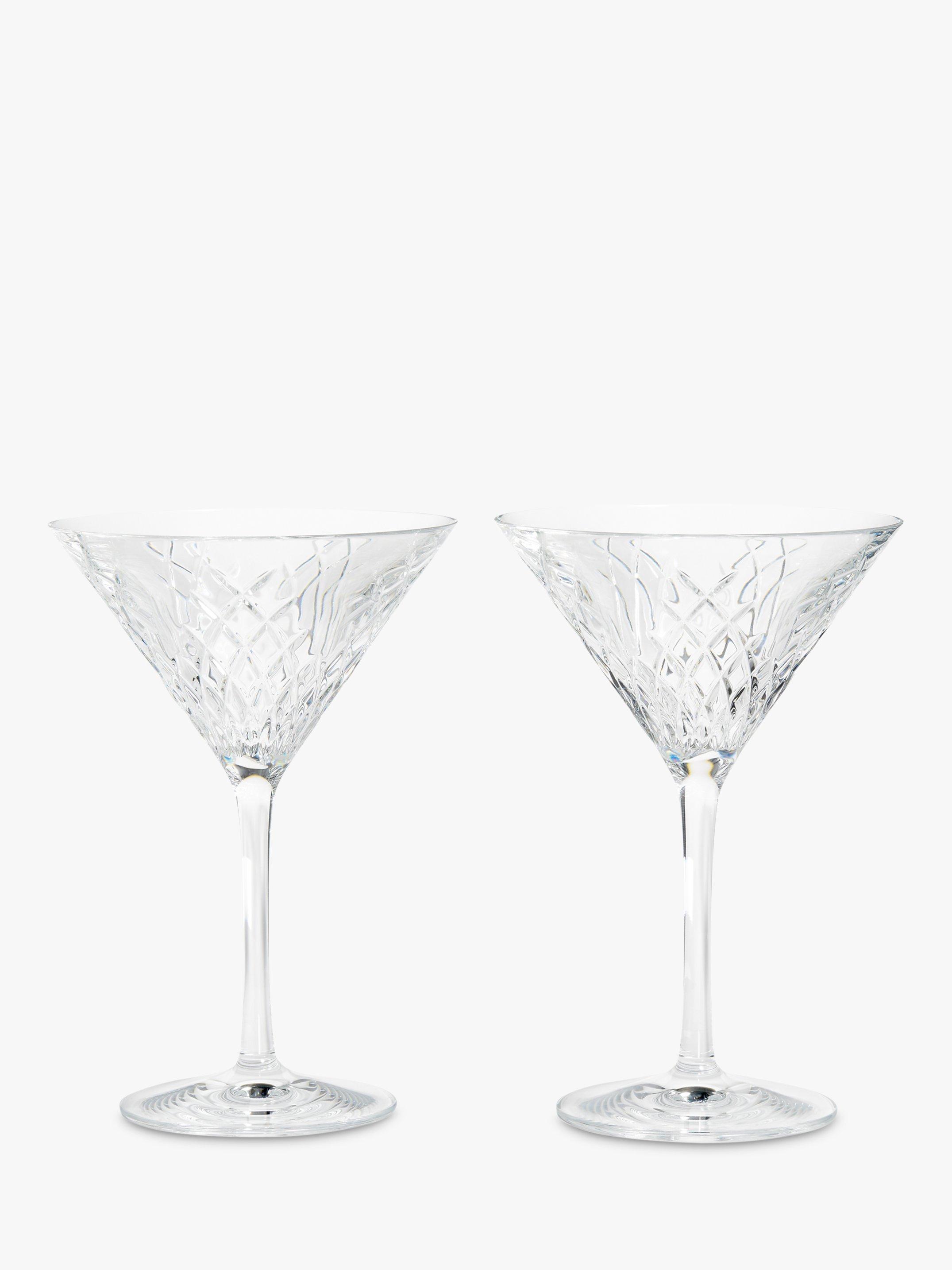 Soho Home Barwell Crystal Cut Martini Glasses, 225ml, Set of 2