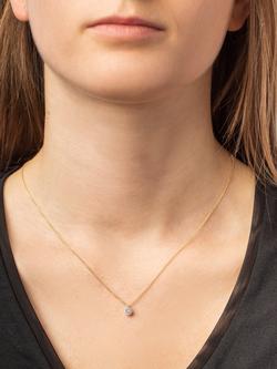 E.W Adams 18ct Yellow Gold Diamond Cluster Pendant Necklace, Yellow Gold - view 2, Yellow Gold