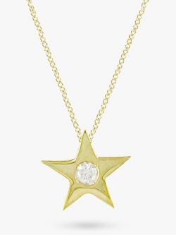 E.W Adams 9ct Gold Star Diamond Set Pendant Necklace, Yellow Gold, Yellow Gold