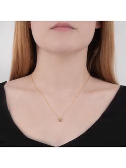 E.W Adams 9ct Gold Star Diamond Set Pendant Necklace, Yellow Gold - view 2, Yellow Gold