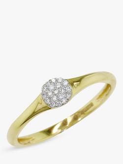 E.W Adams 18ct Gold 0.06ct Diamond Cluster Ring, Gold