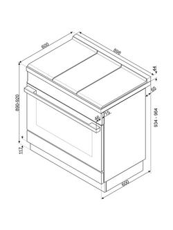 Smeg Portofino CPF9G Dual Fuel Range Cooker, A+ Energy Rating - view 2, Anthracite