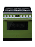 Smeg Portofino CPF9G Dual Fuel Range Cooker, A+ Energy Rating, Olive Green
