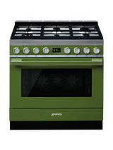 Smeg Portofino CPF9G Dual Fuel Range Cooker, A+ Energy Rating, Olive Green