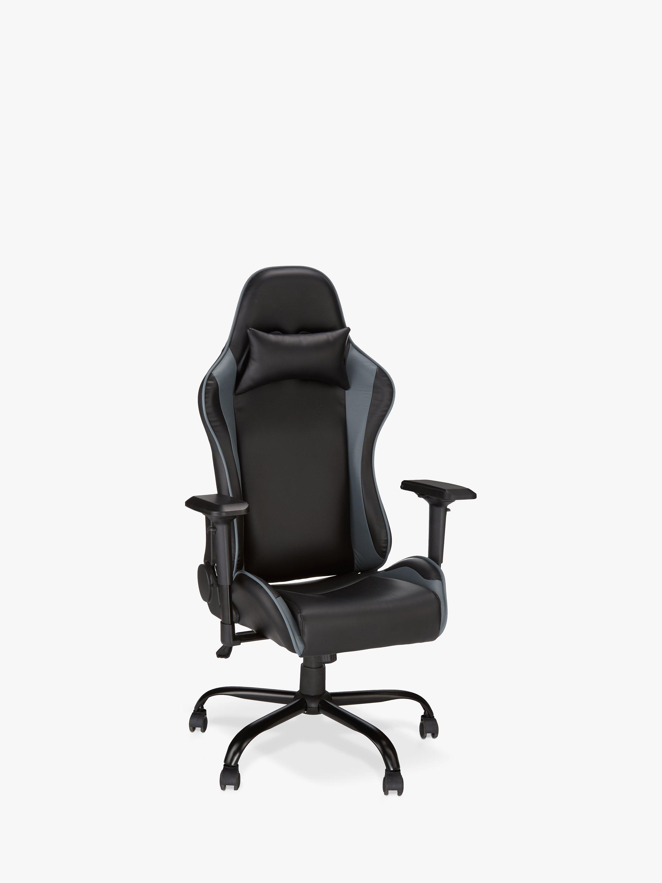John Lewis & Partners Monaco Gaming Chair, Black/Steel