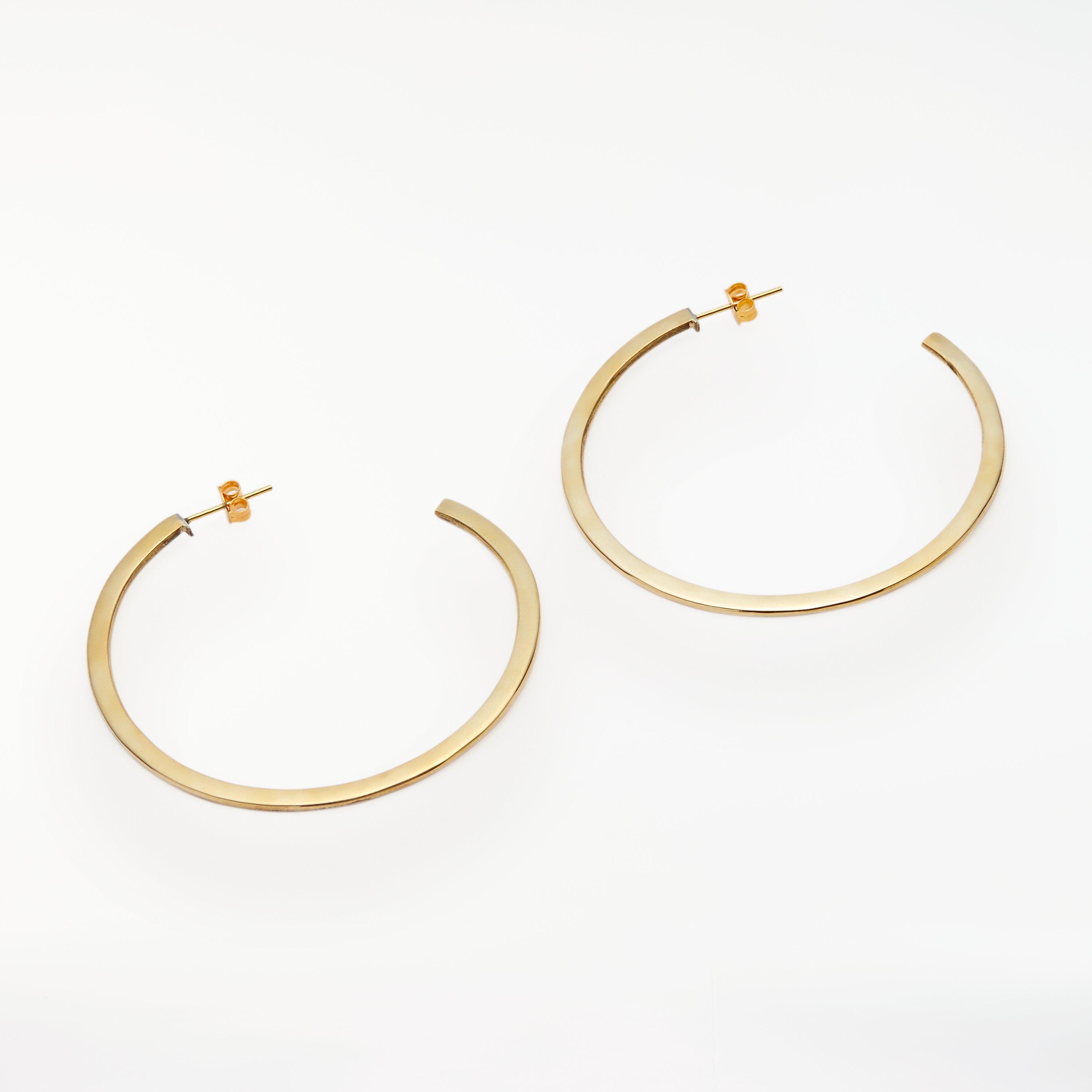 AND/OR Flat Hoop Earrings, Gold