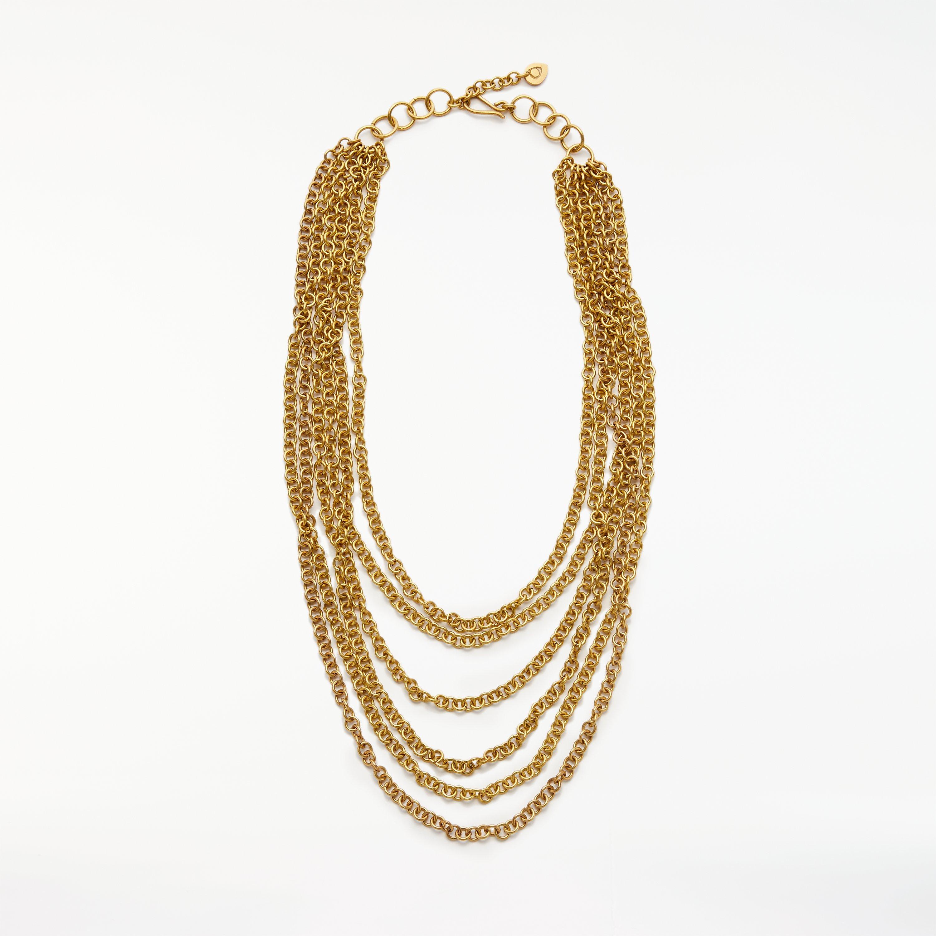 AND/OR Multi Layered Chain Necklace, Gold