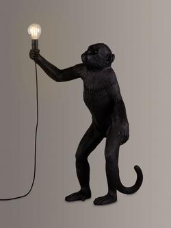 Seletti Standing Indoor/Outdoor Monkey Table Lamp, Black, Black