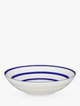 John Lewis Harbour Striped Stoneware Serving Bowl, 30cm, White/Blue