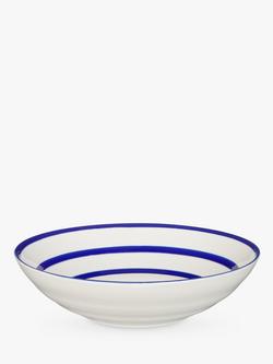 John Lewis Harbour Striped Stoneware Serving Bowl, 30cm, White/Blue, White/Blue