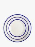 John Lewis Harbour Striped Stoneware Serving Bowl, 30cm, White/Blue