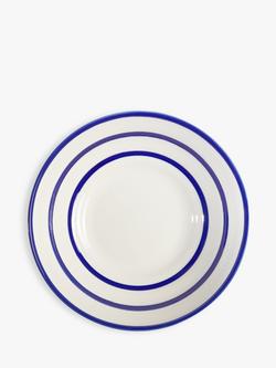 John Lewis Harbour Striped Stoneware Serving Bowl, 30cm, White/Blue - view 2, White/Blue