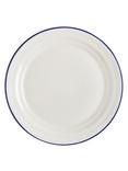 John Lewis Harbour Blue Rim Stoneware Dinner Plate, 28.5cm, White/Blue