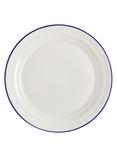 John Lewis Harbour Blue Rim Dinner Plate, White/Blue, Dia.28.5cm