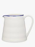 John Lewis Harbour Blue Rim Stoneware Jug, 750ml, White/Blue