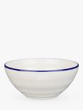 John Lewis Harbour Blue Rim Stoneware Cereal Bowl, 16cm, White/Blue