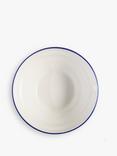 John Lewis Harbour Blue Rim Stoneware Cereal Bowl, 16cm, White/Blue