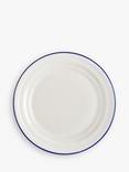 John Lewis Harbour Blue Rim Stoneware Side Plate, 23.3cm, White/Blue