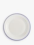 John Lewis Harbour Blue Rim Side Plate, White/Blue, Dia.23.3cm