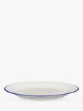 John Lewis Harbour Blue Rim Stoneware Side Plate, 23.3cm, White/Blue