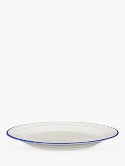 John Lewis Harbour Blue Rim Stoneware Side Plate, 23.3cm, White/Blue - view 2, White/Blue