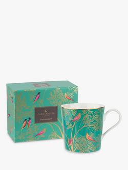 Sara Miller Chelsea Collection Birds Mug, 340ml, Green - view 2, Green