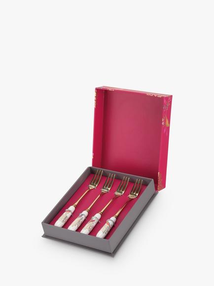 Sara Miller Chelsea Collection Birds Pastry Forks, Assorted, Set of 4 - view 2, Assorted