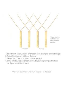 IBB Personalised 9ct Gold Vertical Bar Initial Pendant Necklace - view 2, Gold