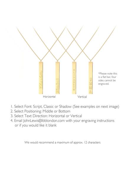 IBB Personalised 9ct Gold Vertical Bar Initial Pendant Necklace - view 2, Gold