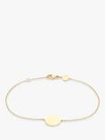 IBB Personalised 9ct Gold Disc Initial Chain Bracelet