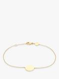 IBB Personalised 9ct Gold Disc Initial Chain Bracelet