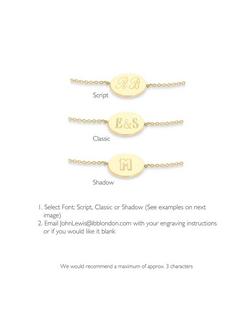 IBB Personalised 9ct Gold Disc Initial Chain Bracelet - view 2, Gold
