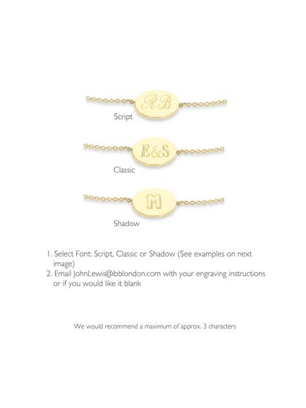 IBB Personalised 9ct Gold Disc Initial Chain Bracelet - view 2, Gold