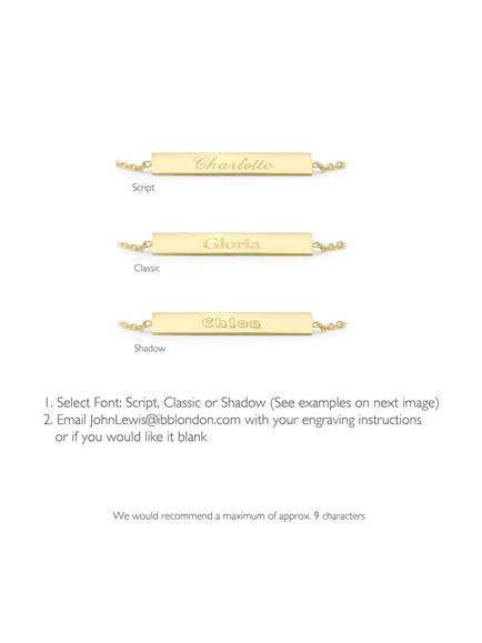 IBB Personalised 9ct Gold Bar Initial Chain Bracelet - view 2, Yellow Gold
