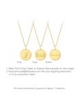IBB Personalised 9ct Gold Disc Initial Pendant Necklace