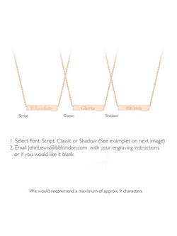 IBB Personalised 9ct Gold Horizontal Bar Pendant Necklace - view 2, Rose Gold
