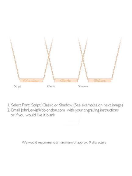 IBB Personalised 9ct Gold Horizontal Bar Pendant Necklace - view 2, Rose Gold