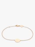 IBB Personalised 9ct Rose Gold Disc Initial Chain Bracelet