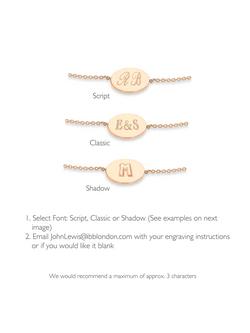 IBB Personalised 9ct Gold Disc Initial Chain Bracelet - view 2, Rose Gold